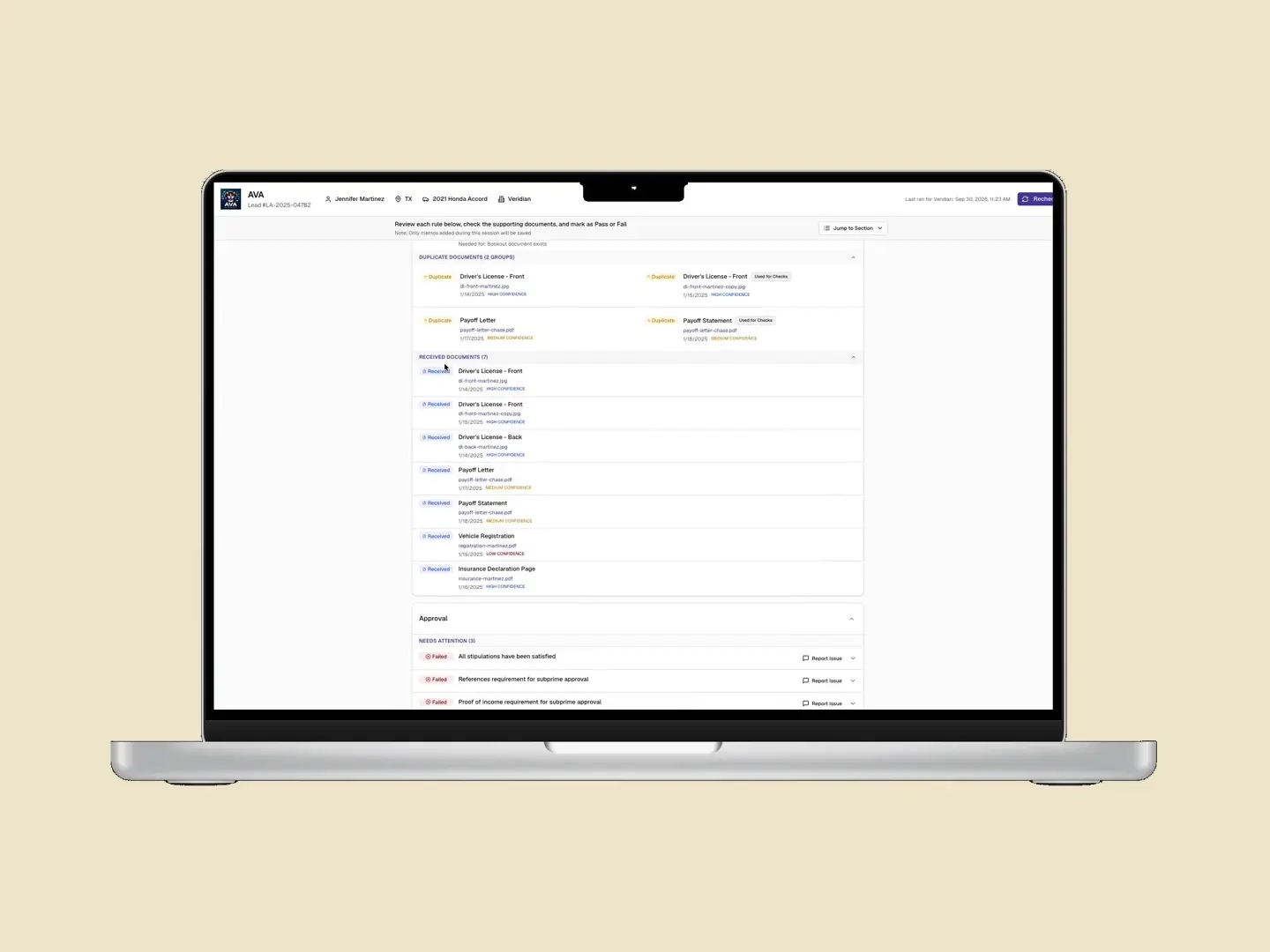 AutoApprove interface designs in device mockups