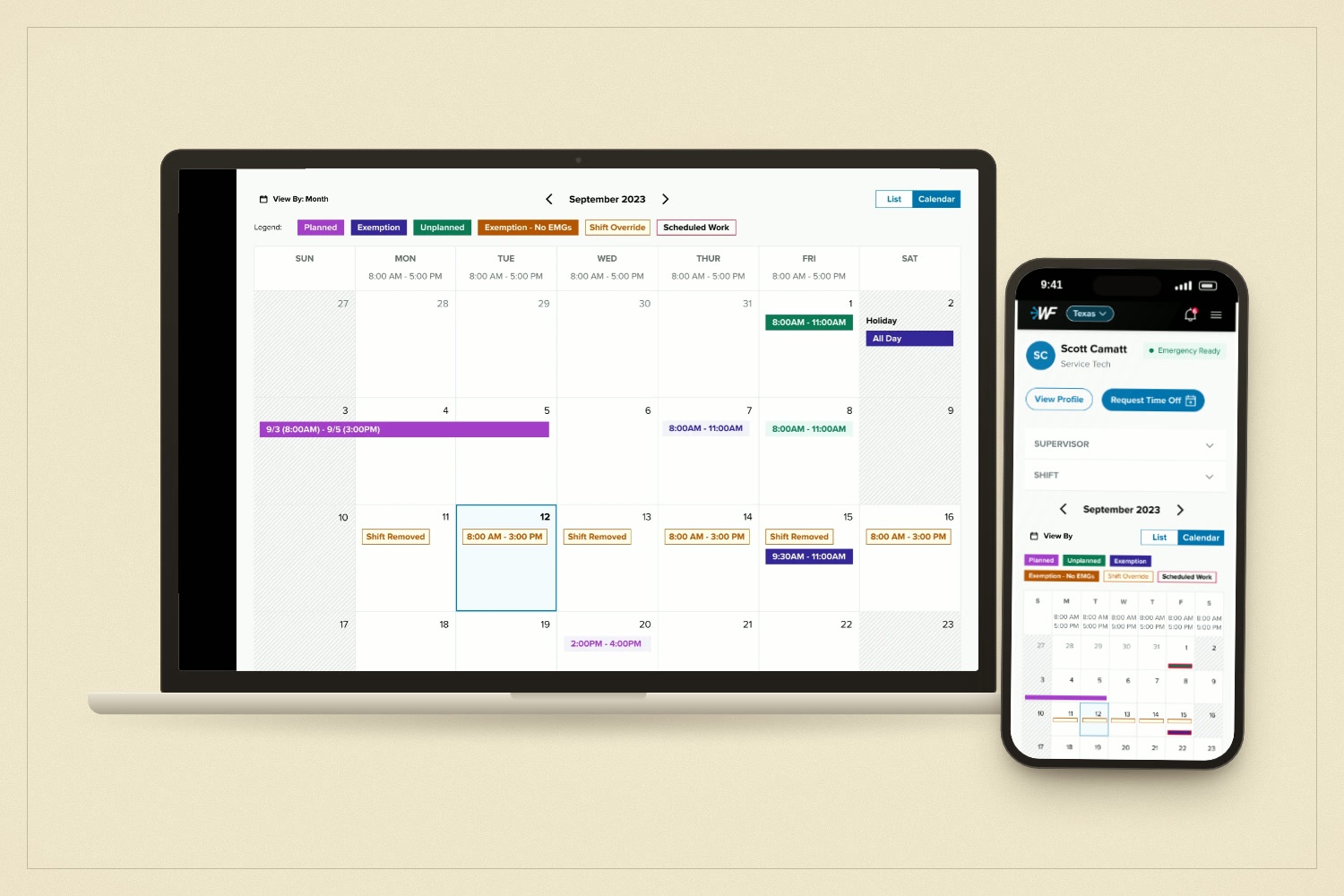 CenterPoint Energy interface designs in device mockups