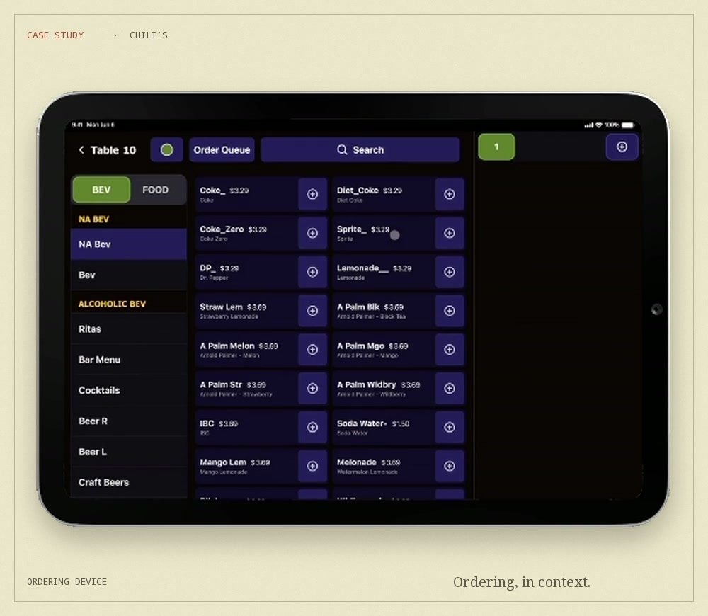 Chili’s interface designs in device mockups